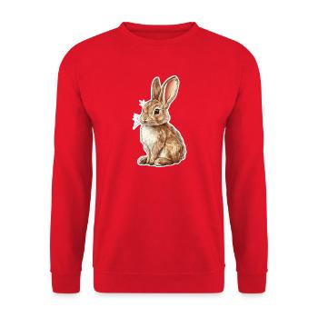 Hare - Unisex Sweatshirt - red - Front - Alina (178cm) & Michal (187cm)