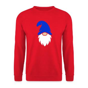 Blue Bearded Gnome Charm - Unisex Sweatshirt - red - Front - Alina (178cm) & Michal (187cm)
