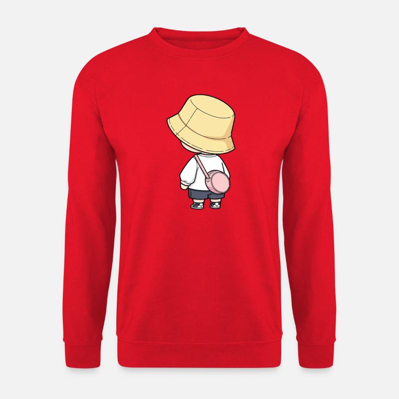 Kleiner Entdecker im Bucket Hat - Unisex Pullover - Rot
