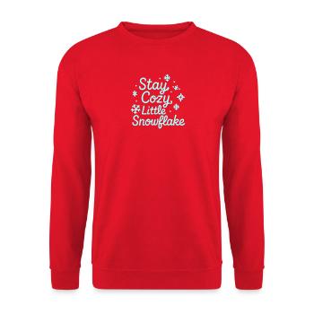 Stay Cozy Snowflake Neon Script - Unisex Sweatshirt - red - Front - Alina (178cm) & Michal (187cm)