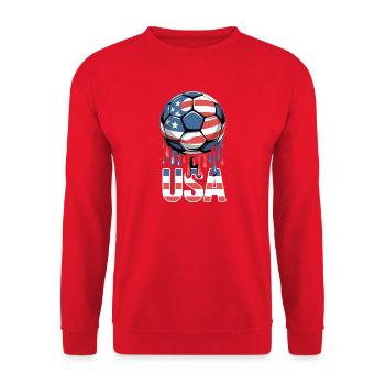 USA Football Passion Drapeau américain - Sweat-shirt Unisexe - rouge - Devant - Alina (178cm) & Michal (187cm)