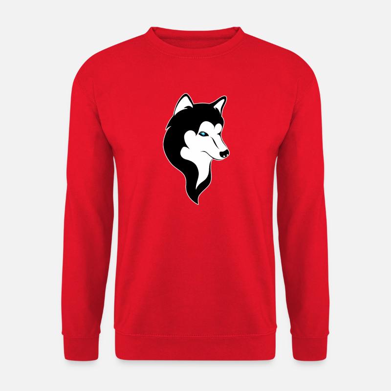Husky Silhouette Blaue Augen - Unisex Pullover - Rot