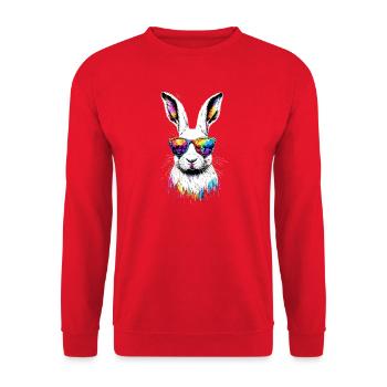 Mountain Rabbit Arctic Hare Albino Rabbit White Rabbit - Unisex Sweatshirt - red - Front - Alina (178cm) & Michal (187cm)