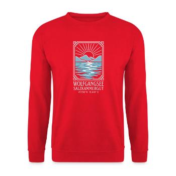 Sunrise at Lake Wolfgang - Unisex Sweatshirt - red - Front - Alina (178cm) & Michal (187cm)