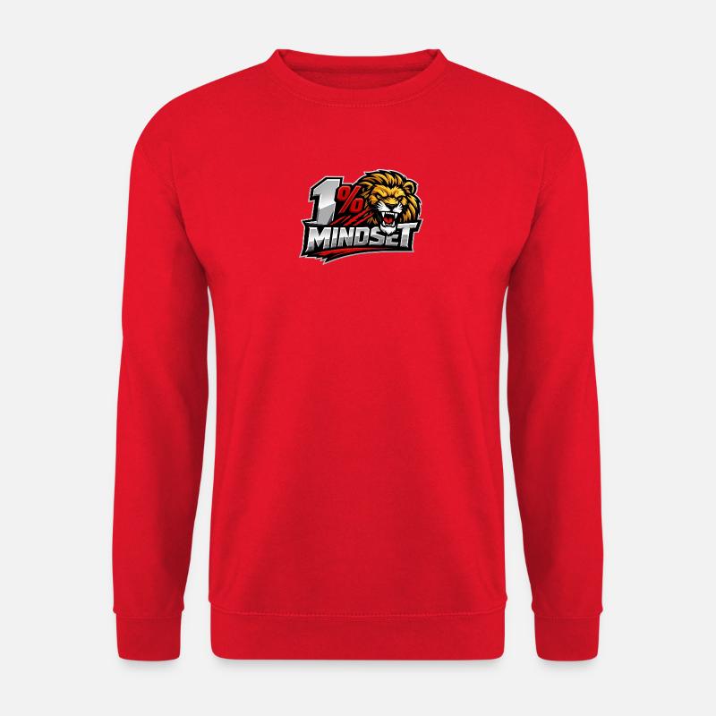 1% Mindset Löwen-Logo - Unisex Pullover - Rot