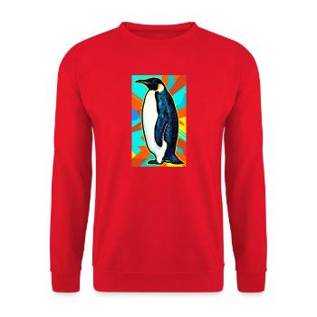 penguin - Unisex Sweatshirt - red - Front - Alina (178cm) & Michal (187cm)