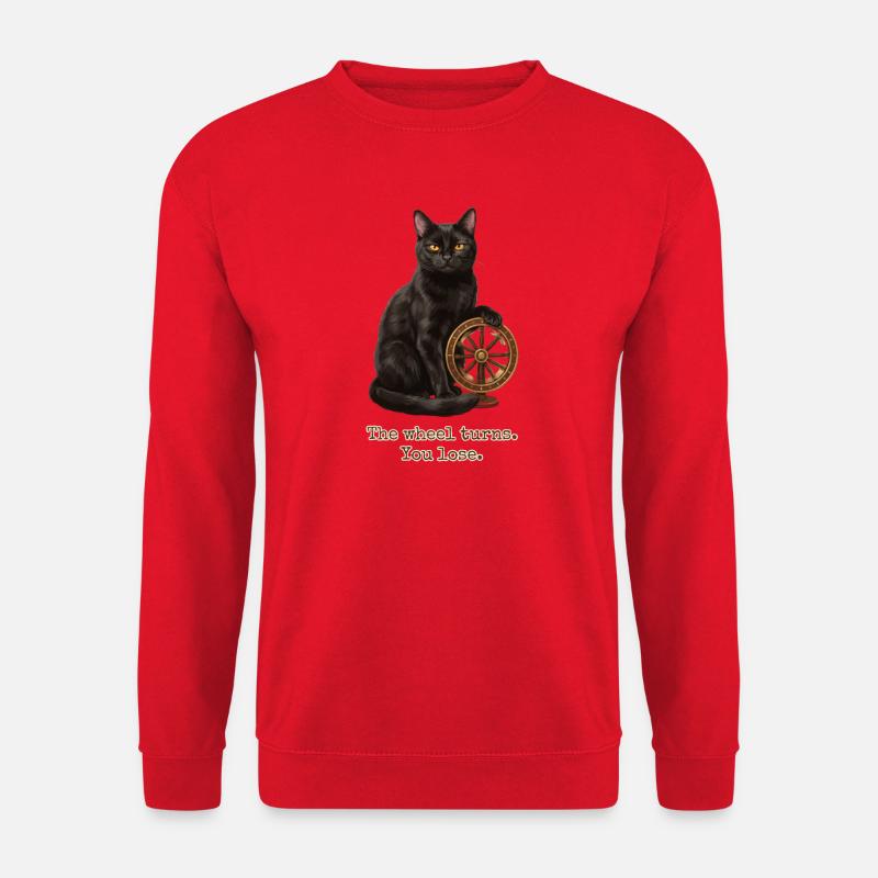 Das Rad dreht die Katze - Unisex Pullover - Rot