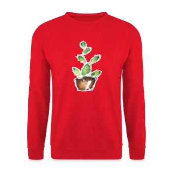 Petit cactus vert - Sweat-shirt Unisexe - rouge - Devant - Alina (178cm) & Michal (187cm)