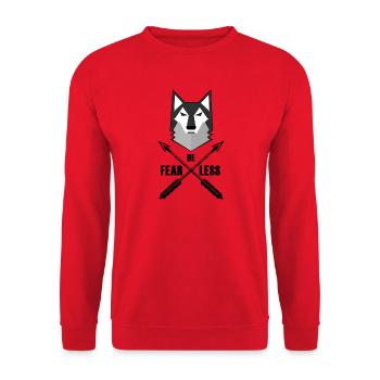 Be Fearless Wolf and Arrows - Unisex Pullover - Rot - Vorne - Alina (178cm) & Michal (187cm)