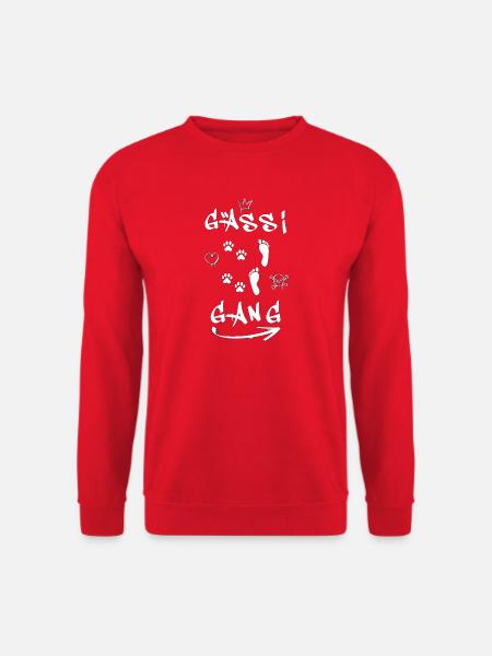 Hund Mensch Gassi Gang - Unisex Pullover - Rot