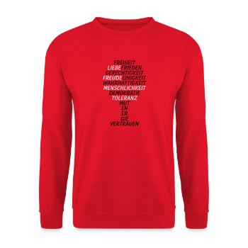 Der Baum des Lebens - Unisex Pullover - Rot - Vorne - Alina (178cm) & Michal (187cm)