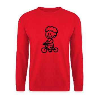 vélo enfant - ligne - Sweat-shirt Unisexe - rouge - Devant - Alina (178cm) & Michal (187cm)