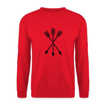 Pfeile - Unisex Pullover - Rot - Vorne - Alina (178cm) & Michal (187cm)