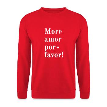 More Amor Por Favor - Unisex Pullover - Rot - Vorne - Alina (178cm) & Michal (187cm)