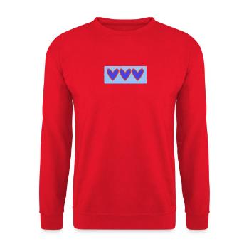 HEART. HEARTS. VALENTINE'S DAY. LOVE. LOVE. COUPLE. - Unisex Sweatshirt - red - Front - Alina (178cm) & Michal (187cm)
