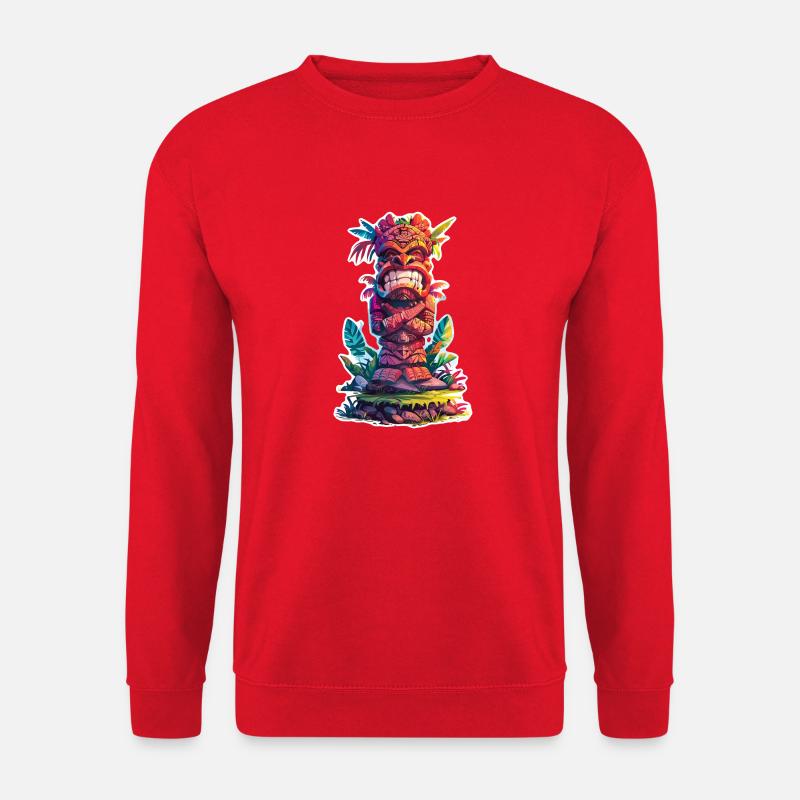 Tiki Statue - Unisex Pullover - Rot