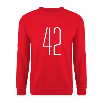 42 - Unisex Sweatshirt - red - Front - Alina (178cm) & Michal (187cm)