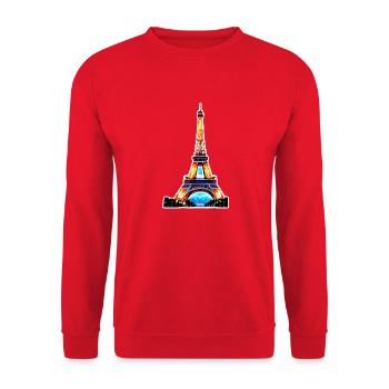 Eiffel tower #7 - Unisex Sweatshirt - red - Front - Alina (178cm) & Michal (187cm)