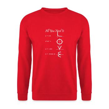 all you need is love amore Blumen Frauen Mädchenmode - Unisex Pullover - Rot - Vorne - Alina (178cm) & Michal (187cm)