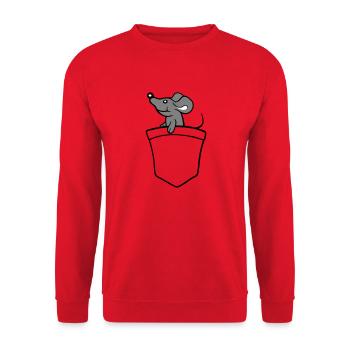 Maus Hemdtasche Tasche unterwegs auf Reisen Süß - Unisex Pullover - Rot - Vorne - Alina (178cm) & Michal (187cm)