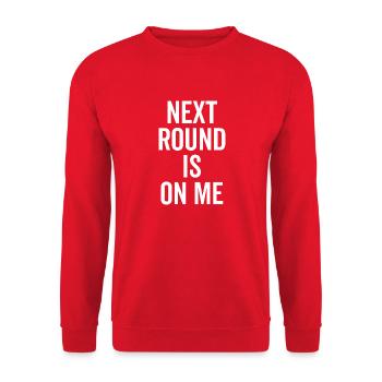 Die nächste Runde geht auf mich - Unisex Pullover - Rot - Vorne - Alina (178cm) & Michal (187cm)