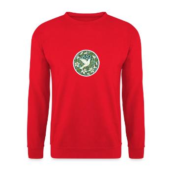Peace Statement mit Friedenstaube - Unisex Pullover - Rot - Vorne - Alina (178cm) & Michal (187cm)