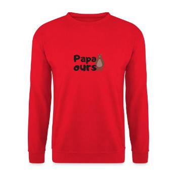 Papa ours - Sweat-shirt Unisexe - rouge - Devant - Alina (178cm) & Michal (187cm)