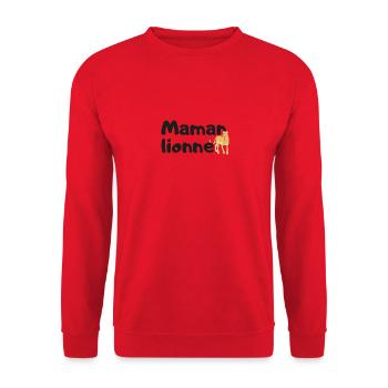 Maman lionne - Sweat-shirt Unisexe - rouge - Devant - Alina (178cm) & Michal (187cm)