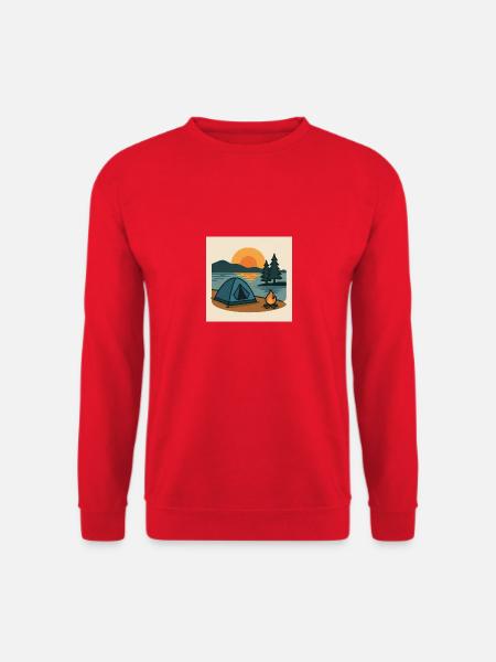Camping Tent Lake - Unisex Sweatshirt - red