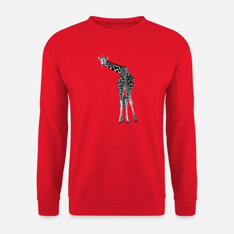 Giraffe grüßt freundlich - Unisex Pullover - Rot