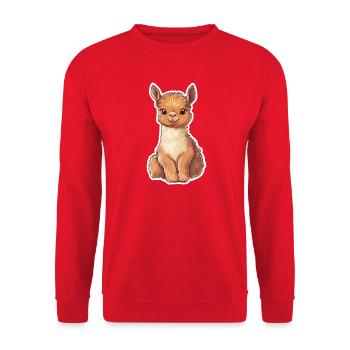 Lama Alpaga Lama Lama Cadeau Animal - Sweat-shirt Unisexe - rouge - Devant - Alina (178cm) & Michal (187cm)