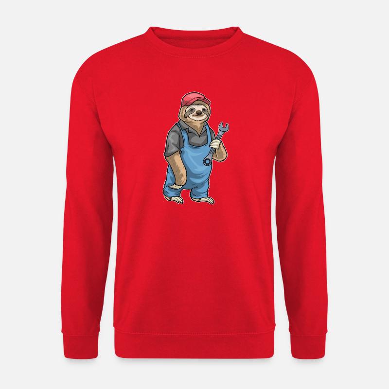 Sloth Mechanic Wrench - Unisex Sweatshirt - red