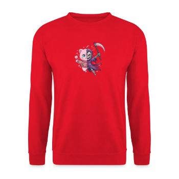 Effrayant Mignon Ours en peluche et Faucheuse Pixel Art - Sweat-shirt Unisexe - rouge - Devant - Alina (178cm) & Michal (187cm)
