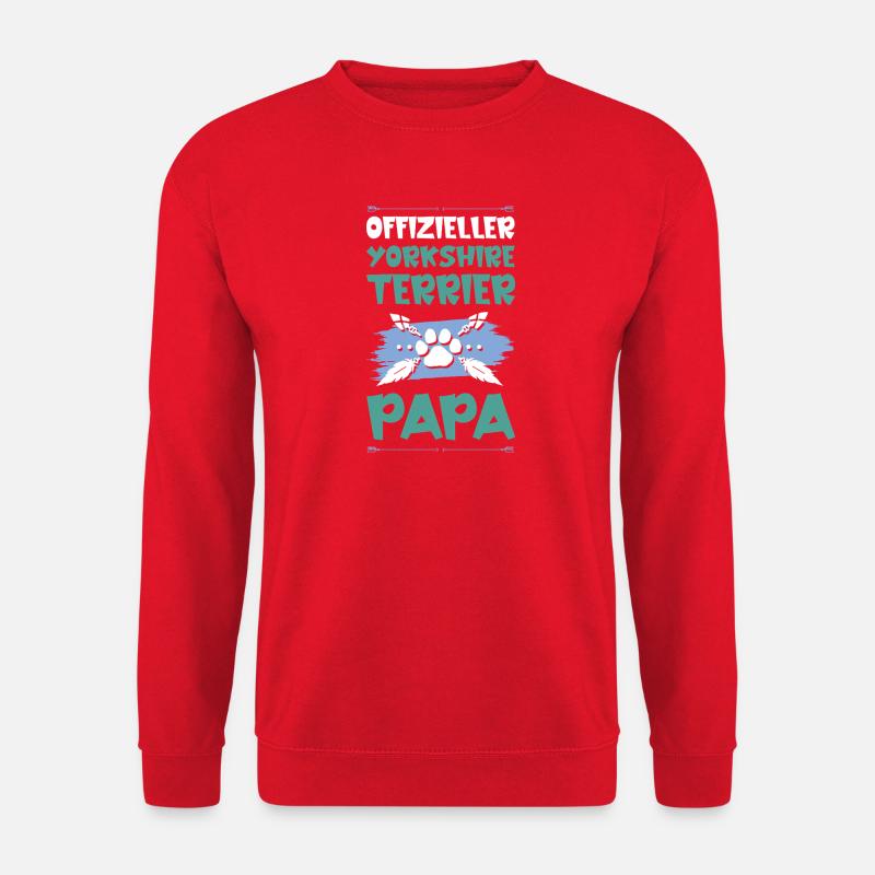 yorkshire terrier hunde papa - Unisex Pullover - Rot