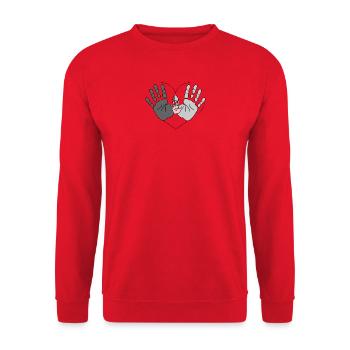 Family Hands in the Heart | Love & Cohesion - Unisex Sweatshirt - red - Front - Alina (178cm) & Michal (187cm)
