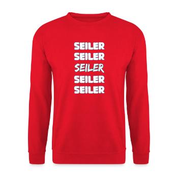 Job Seiler - Unisex Pullover - Rot - Vorne - Alina (178cm) & Michal (187cm)