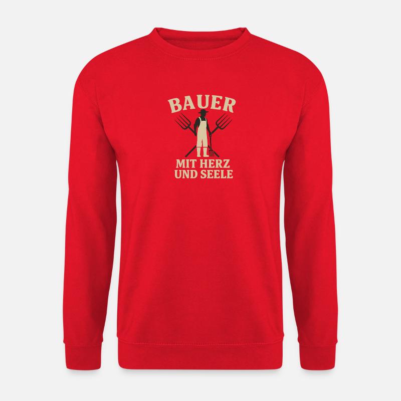 Bauer mit Herz und Seele - Unisex Pullover - Rot