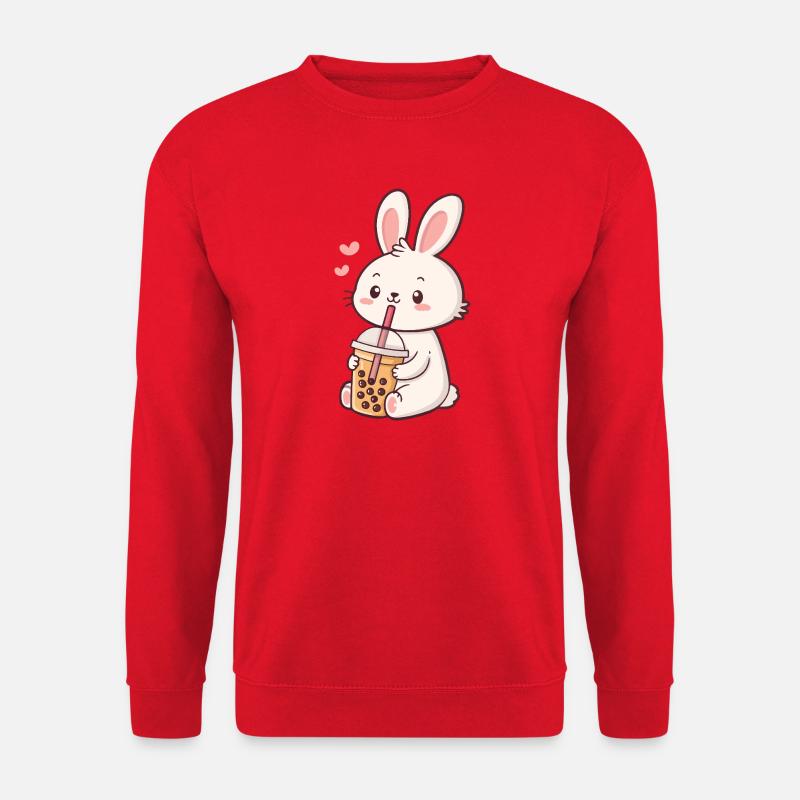 Pastel Bubble Tea Bunny - Unisex Pullover - Rot