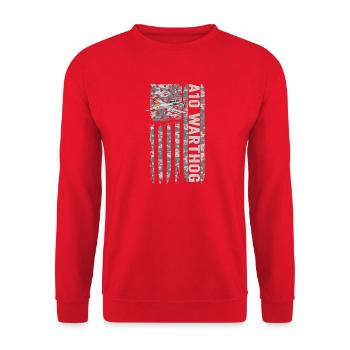A-10 Warthog American Flag Military Camouflage - Unisex Sweatshirt - red - Front - Alina (178cm) & Michal (187cm)