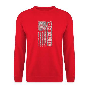 V-22 Osprey military helicopter with American - Unisex Sweatshirt - red - Front - Alina (178cm) & Michal (187cm)