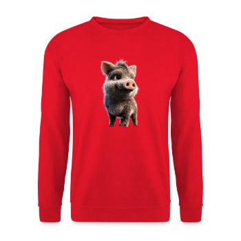 Wild boar Wild boar Wild boar Pig Hunter - Unisex Sweatshirt - red - Front - Alina (178cm) & Michal (187cm)