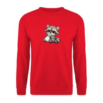 Baby Oscar with milk bottle - Unisex Sweatshirt - red - Front - Alina (178cm) & Michal (187cm)