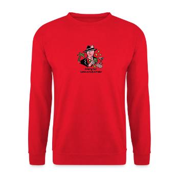Anonymer Geldverschwender - Unisex Pullover - Rot - Vorne - Alina (178cm) & Michal (187cm)