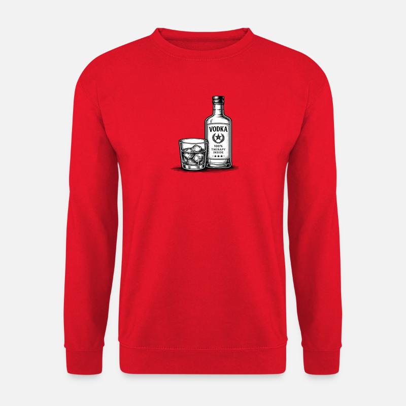 Monochrome Vodka Sketch Bottle - Unisex Sweatshirt - red