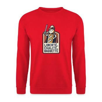 La baguette patriote 🇫🇷 - Sweat-shirt Unisexe - rouge - Devant - Alina (178cm) & Michal (187cm)
