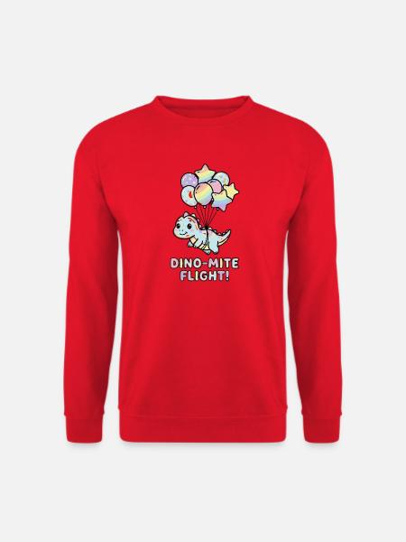Dino-Mite Flug: Regenbogenballons - Unisex Pullover - Rot