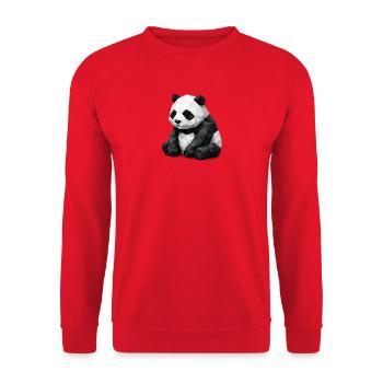 Panda Low-Poly - Unisex Pullover - Rot - Vorne - Alina (178cm) & Michal (187cm)