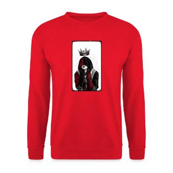 Königliche Dunkelheit im Netz - Unisex Pullover - Rot - Vorne - Alina (178cm) & Michal (187cm)