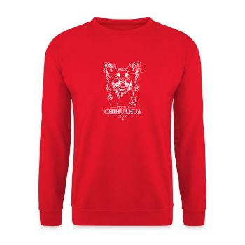 Chihuahua Mom Hunde Hund Wilsigns - Unisex Pullover - Rot - Vorne - Alina (178cm) & Michal (187cm)