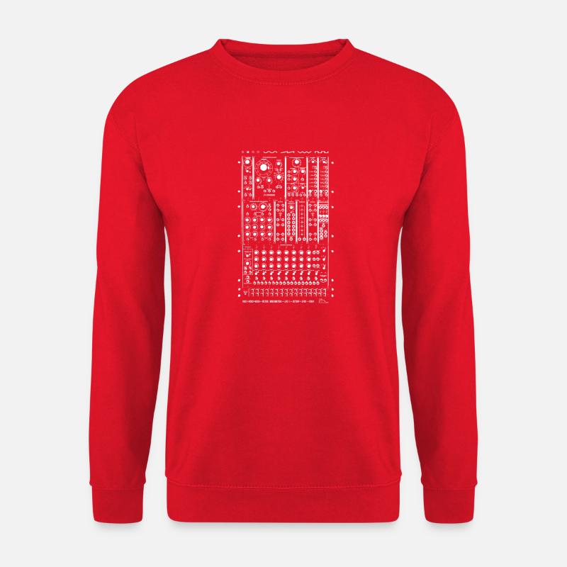 Modular Synth White - Unisex Sweatshirt - red